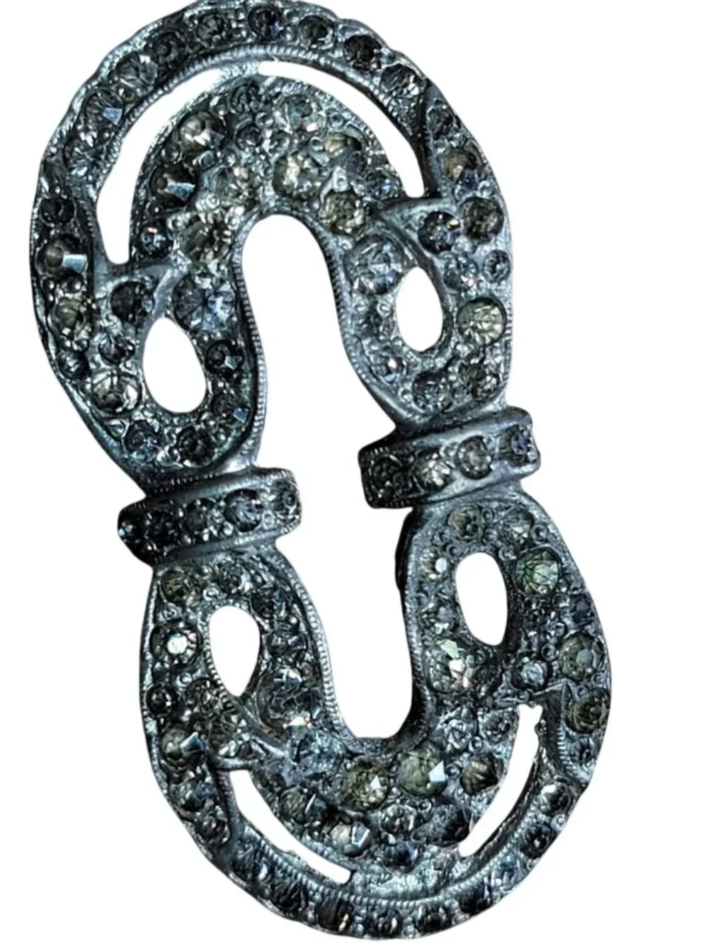 Antique Fishel Nessler Co Brooch FN CO Pot Metal Paste Stones 1920s Art Deco